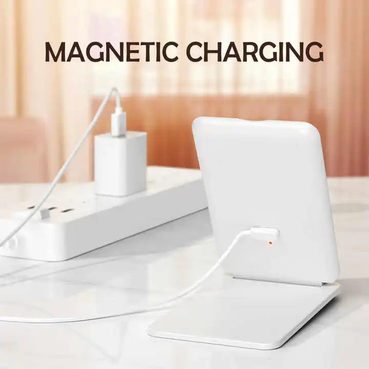 Zonyin Customized Logo Touch Screen Rechargeable Portable Make up Cosmetic Vanity With Led Light Folding Makeup Travel Mirror