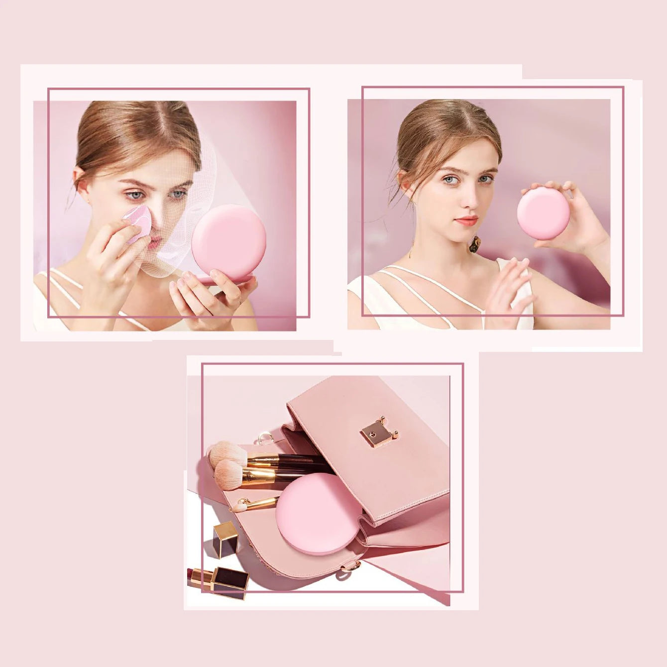 Zonyin Portable Folding Mini LED Light Makeup Mirror Magnifying Rechargeable Double Small Pocket Compact Travel Mirror for Girls