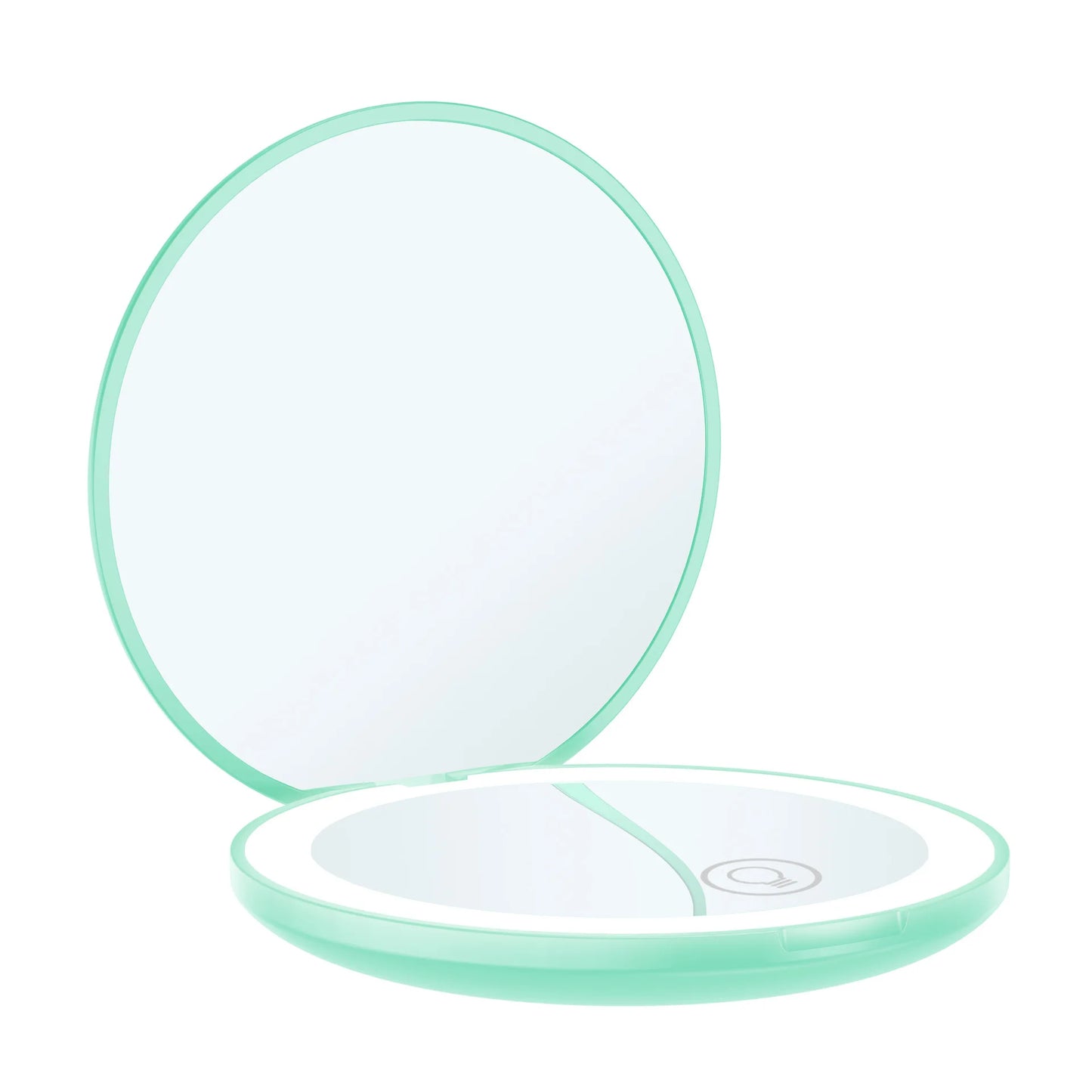 Zonyin Round 10X Magnifying Led Portable Cute Makeup Mirror Vanity Mirror With Lights Compact Pocket Make up Mirror with Logo