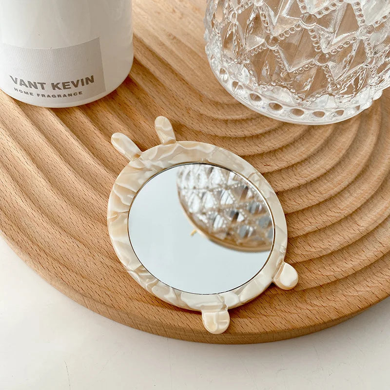 Zonyin Cute Marbled Acetate Small Pocket Cosmetic Mirror Portable Mini Travel Makeup Mirror Personalized Wholesale Promotion