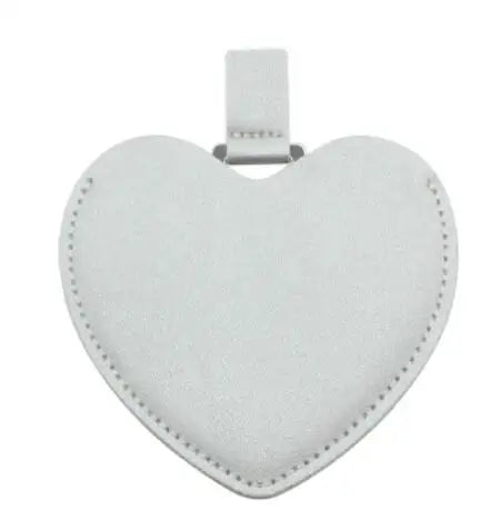 Zonyin High Quality Lovely Heart Design Compact Mirror No Break Stainless Steel Mirror Pu Leather Pocket Mirror for Women Girls