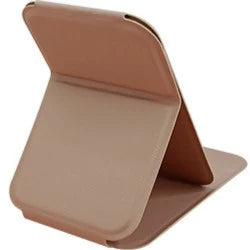 Zonyin Customized LOGO Travel Small Desktop Makeup Mirror White Portable Folding PU Leather Pocket Mirror for Women's Gift