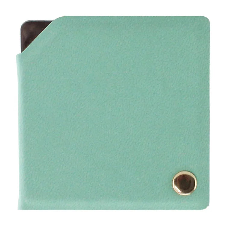 Zonyin Wholesale Square Yellow Rotatable Compact Mirror Custom Logo Pu Leather Cosmetic Mirror Pocket Mirror for Make up