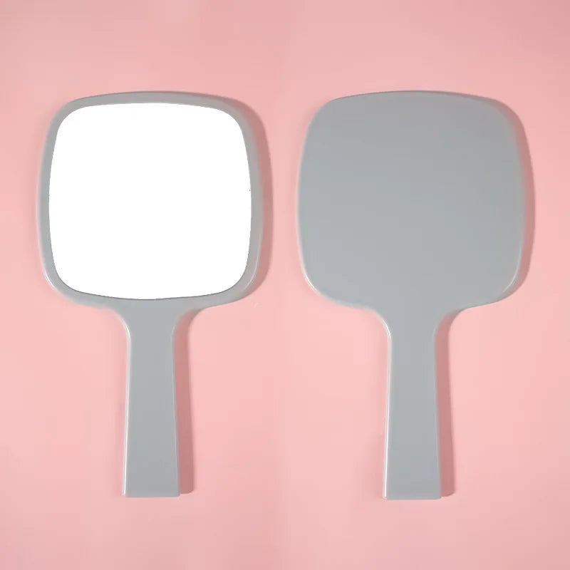 Zonyin Best Selling Large Square Hand Mirror Custom Logo Salon Barber Makeup Mirrors Handheld Mirror With Handle Makeup Tool