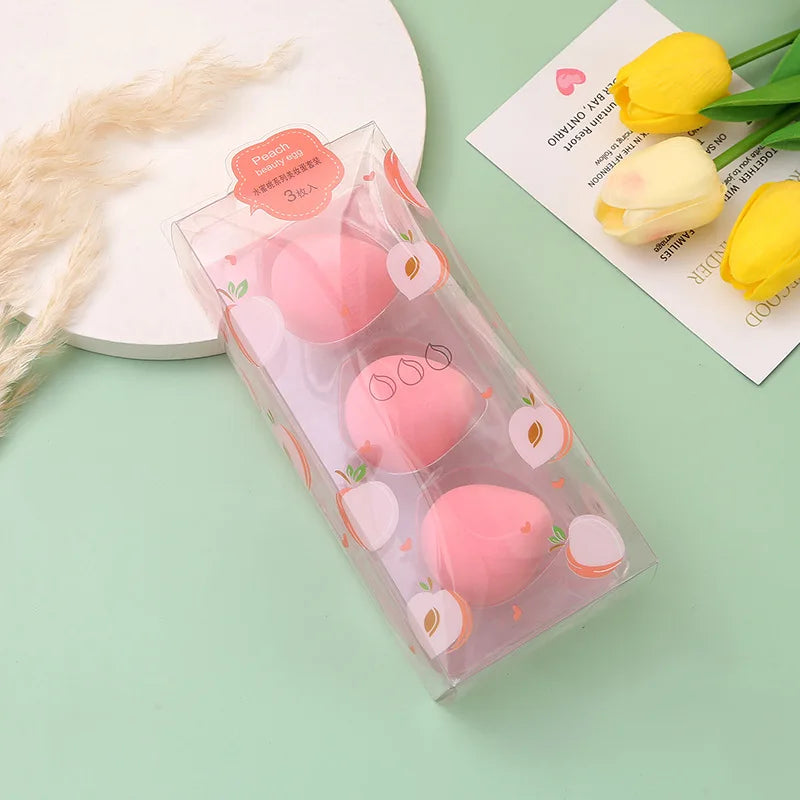 Zonyin Hot Sales 3 Packs Fruit Makeup Sponge Set Soft Latex Free Beauty Sponge Blender Face Cosmetic Sponge for Make up