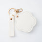 Zonyin New Flower Design Pocket Makeup Mirror Portable Pu Leather Small Travel Hand Mirror Logo Custom With Metal Keychain