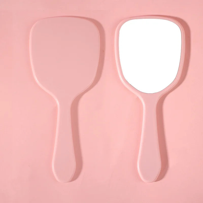 Zonyin Wholesale Cute Portable Hand Held Cosmetic Mirror Custom Logo Product Plastic Handheld Small Makeup Mirror for Beauty