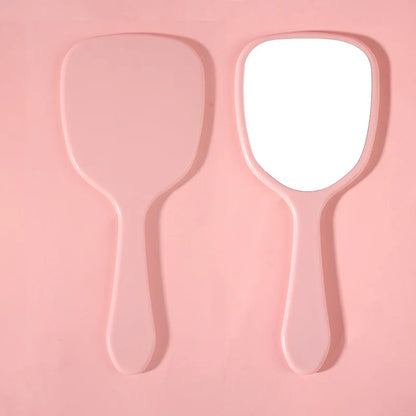 Zonyin Wholesale Cute Portable Hand Held Cosmetic Mirror Custom Logo Product Plastic Handheld Small Makeup Mirror for Beauty