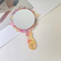 Zonyin Wholesale Diamond Pattern Acetate Makeup Mirror Portable Handle Handheld Cosmetic Mirror Colorful Women for Daily Use