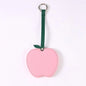 Zonyin Christmas Apple Design Baby Pink Pocket Makeup Mirror Customized Private Logo Small Mirror with Hanging Rope and Key Ring