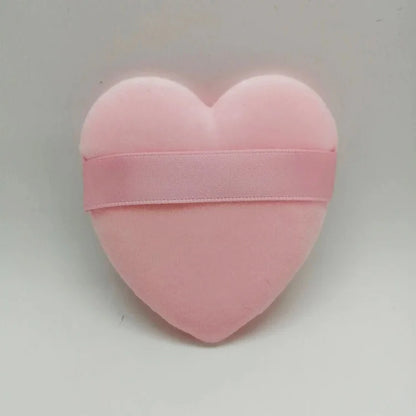 Zonyin Cheap Promotional Gift Beauty Makeup Powder Puff Super Soft Velvet Pink Heart Powder Puff for Women