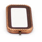 Zonyin Custom Logo Double-Side Foldable Metal Makeup Mirror Square Folding Mini Magnifying Travel Pocket Mirror with Promotion