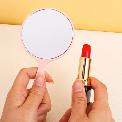 Zonyin Mini Handheld Custom logo Cosmetic Mirror Portable Plastic Pocket Round Hand Personalized Makeup Mirror for Travel Use