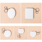 Zonyin Printed Logo PU Leather Foldable Makeup Mirror Portable Travel Compact 2X Magnifying Pocket Mirror  with Keychain
