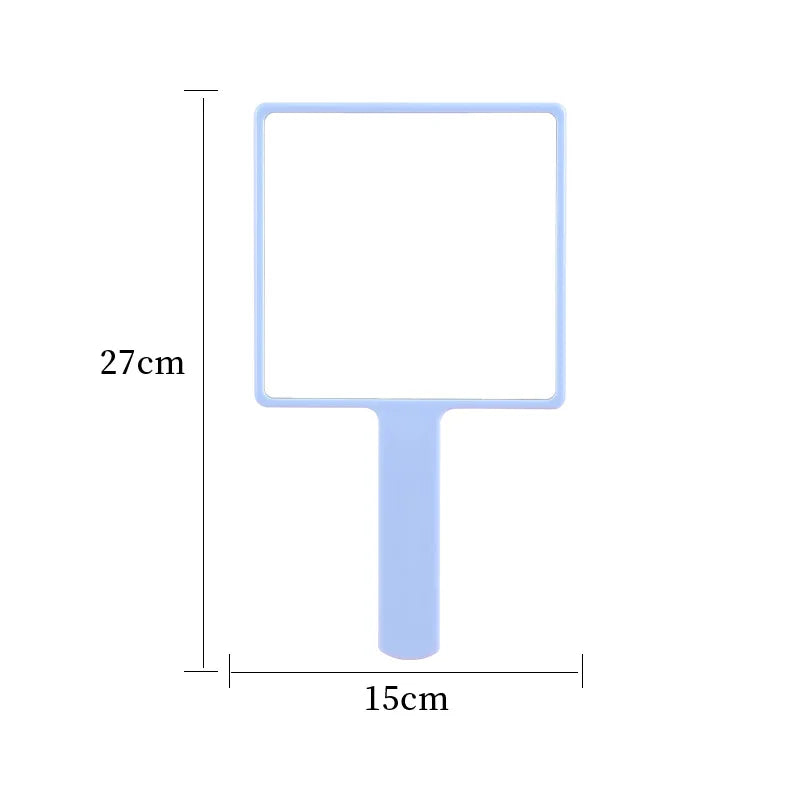 Zonyin New Arrival Large Size square Handheld Makeup Mirror 15*27cm Plastic Travel Mirror  with Custom Logo for Hair Salon