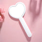 Zonyin Custom Logo Handheld Cosmetic Mirror Wholesale Portable Pink Heart Design Cute Small Girls Makeup Mirror