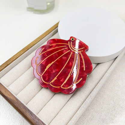 Zonyin Eco-Friendly Acetate Portable Travel Cosmetic Mirror Custom Logo Shell-Shaped Makeup Mirror for Girls Personalized