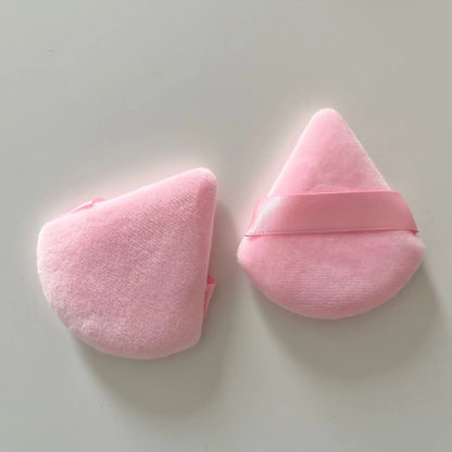 Zonyin Wholesale Super Soft Velour Triangle Powder Puff Custom Logo Label Makeup Puffs Velvet Face Cosmetic Puff for Women