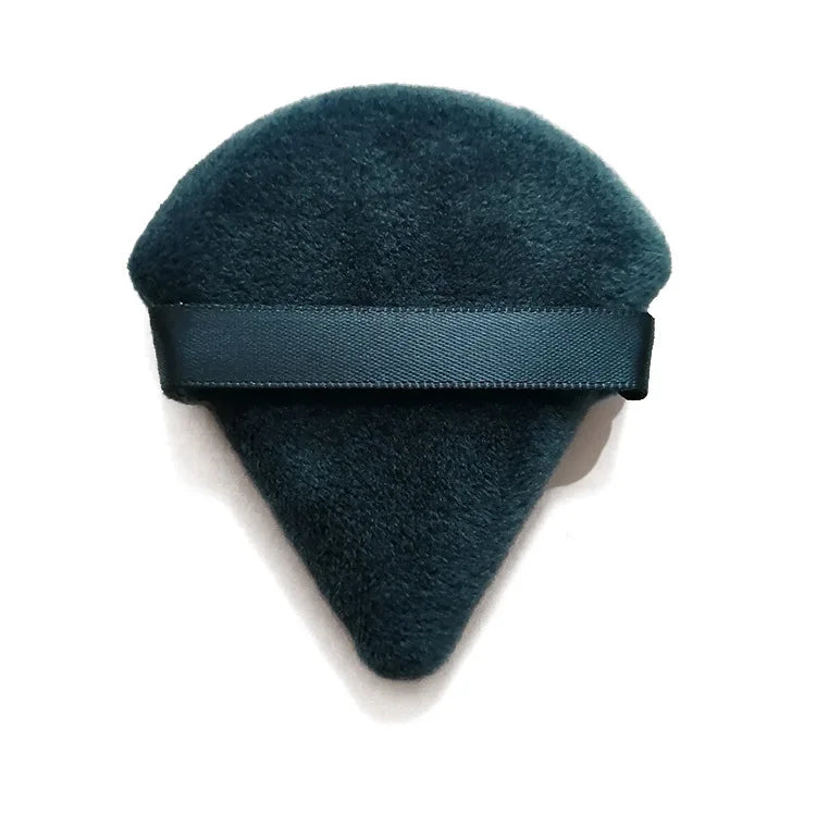 Zonyin Wholesale Super Soft Velour Triangle Powder Puff Custom Logo Label Makeup Puffs Velvet Face Cosmetic Puff for Women