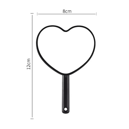 Wholesale Mini Heart Shaped Mirror HD Custom Logo Plastic Hand Held Makeup Mirror Cute Portable Cosmetic Pocket Mirror for Women