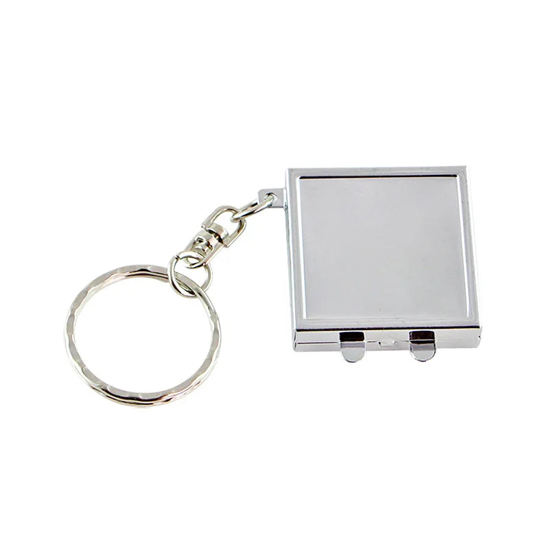 Zonyin Metal Keychain Mirror Creative Double Sided Folding Pocket Mirror Mini Gift Cosmetic Mirror with Ring for DIY Crafts