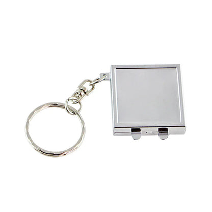 Zonyin Metal Keychain Mirror Creative Double Sided Folding Pocket Mirror Mini Gift Cosmetic Mirror with Ring for DIY Crafts