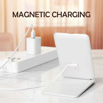 Zonyin Customized Logo Touch Screen Rechargeable Portable Make up Cosmetic Vanity With Led Light Folding Makeup Travel Mirror