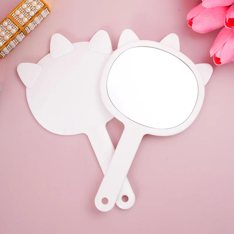 Zonyin Promotion Wholesale Custom Logo Handle Hand Cosmetic Mirror Cartoon Plastic Pocket Mirror Handheld Vanity Makeup Mirror