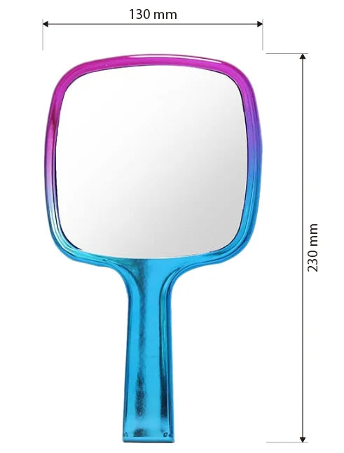 Zonyin New Square Electroplated Gradient Color Cosmetic Mirror Large Size Plastic Handheld Makeup Mirror with Printed Logo