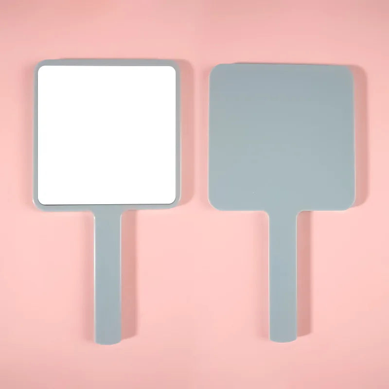 Zonyin Plastic Makeup Mirror Square Hand Held Single Side Mirrors Customized Logo Handheld Cosmetic Mirror With Handle