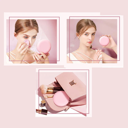 Zonyin Portable Folding Mini LED Light Makeup Mirror Magnifying Rechargeable Double Small Pocket Compact Travel Mirror for Girls