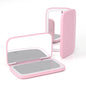 Zonyin Custom Logo Double-Side Handheld Makeup Mirror with Lights Travel Compact Portable Folding LED Rechargeable Square Mirror