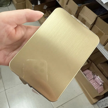 Zonyin Stainless Steel Double-Sided Folded Makeup Mirror Magnifying Custom logo Pocket Handheld Mini Makeup Mirror for Promotion