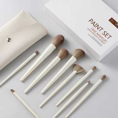 Zonyin 10 Pcs Factory High Quality Custom Logo Plastic Portable Travel Cosmetic Makeup Brush Kits Makeup Brushes Set