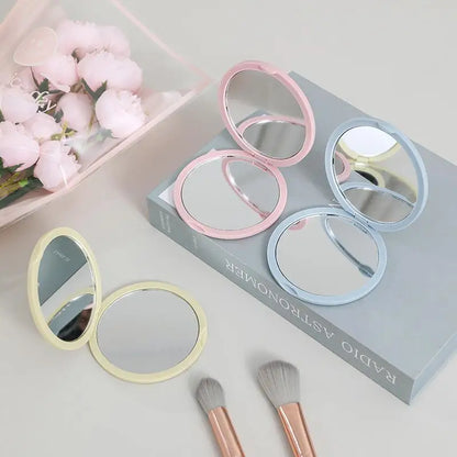 Zonyin Custom Logo Portable Pocket Travel Makeup Mirror Hot Selling Double-Sided Folding Cosmetic Mirror for Women