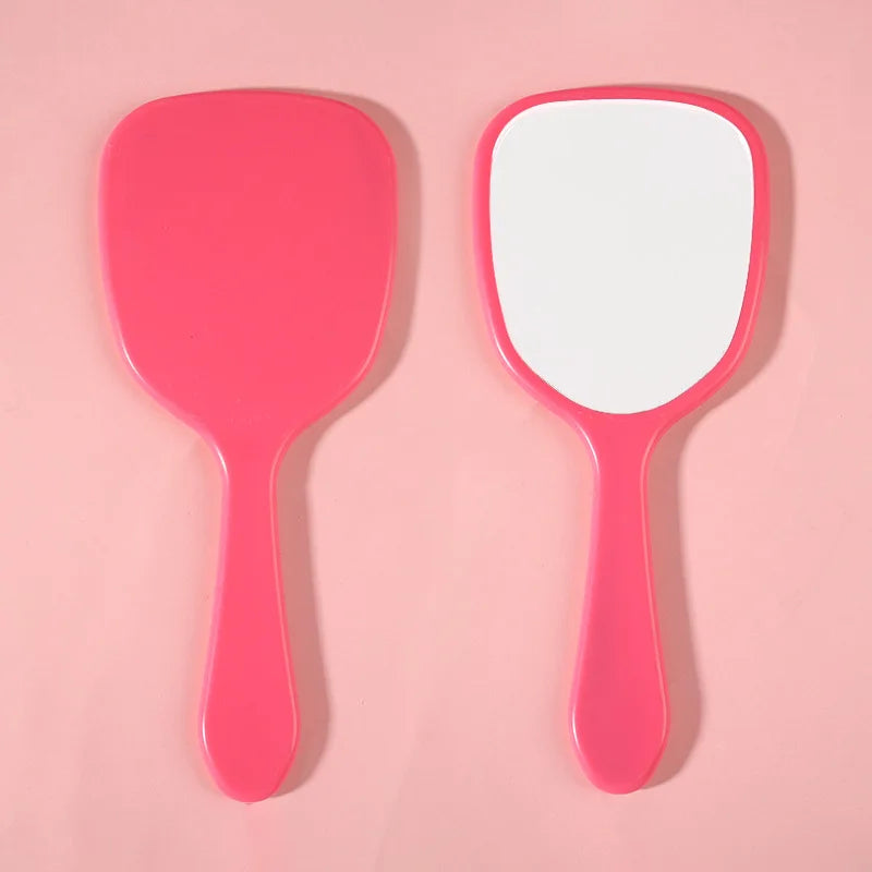 Zonyin Wholesale Cute Portable Hand Held Cosmetic Mirror Custom Logo Product Plastic Handheld Small Makeup Mirror for Beauty