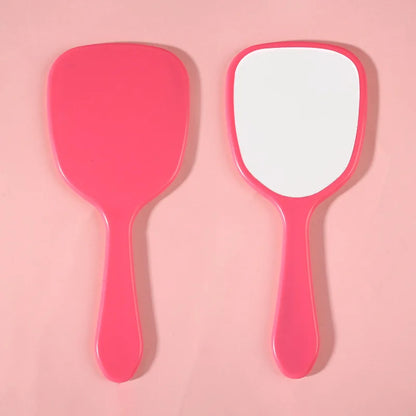 Zonyin Wholesale Cute Portable Hand Held Cosmetic Mirror Custom Logo Product Plastic Handheld Small Makeup Mirror for Beauty
