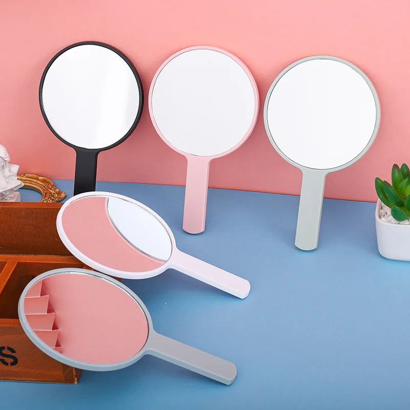 Zonyin Custom Round Small Vanity Mirror Personalized Handle Makeup Mirror Customizable Handheld Travel Mirror for Promotion