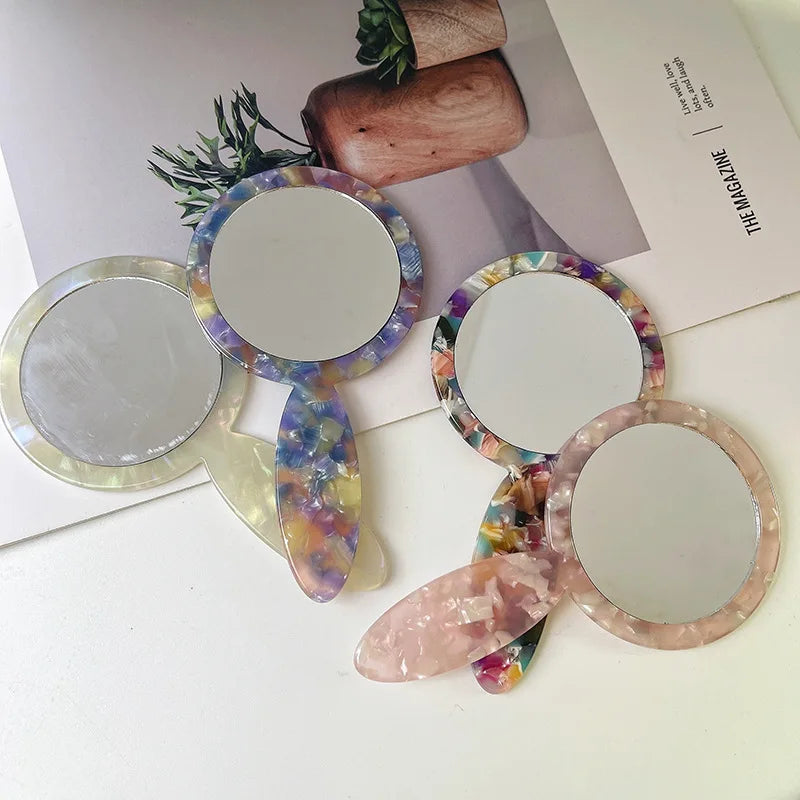 Zonyin Retro Acetic Round Pocket Mirror Cute Handheld Portable Makeup Vanity Mirror for Women and Girls Personalized Features