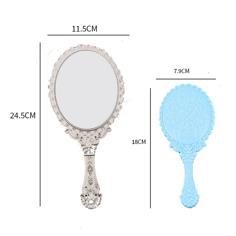Zonyin Gold Vintage Handheld Makeup Mirror Goldplated Plastic Hand Personalized Portable Cosmetic Vanity Mirror for Wedding