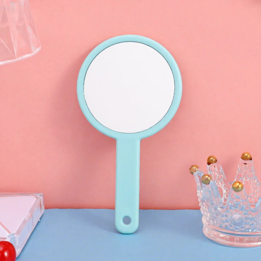 Zonyin Double Sided Round Makeup Mirror Portable Mini Handheld Cosmetic Mirror with Cute Handle Compact Vanity Mirror for Travel