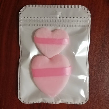 Zonyin New Arrival Small Big Pink Heart Shaped Soft Velvet Powder Puff for Make up