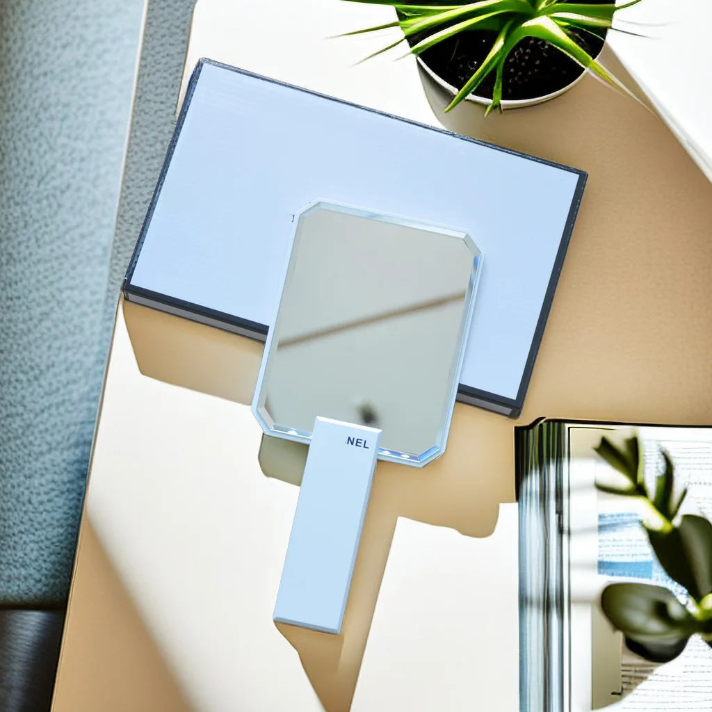 Zonyin Personalized Travel Makeup Mirror Custom Logo Plastic Square Handheld Cosmetic Mirror for Girls and Woman Gift