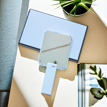 Zonyin Personalized Travel Makeup Mirror Custom Logo Plastic Square Handheld Cosmetic Mirror for Girls and Woman Gift