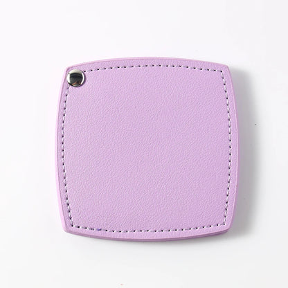 Zonyin Customized Logo Portable Square-Shape Vanity Makeup Mirror Travel Folding Pu Leather Pocket Compact Mirror for Girls Gift