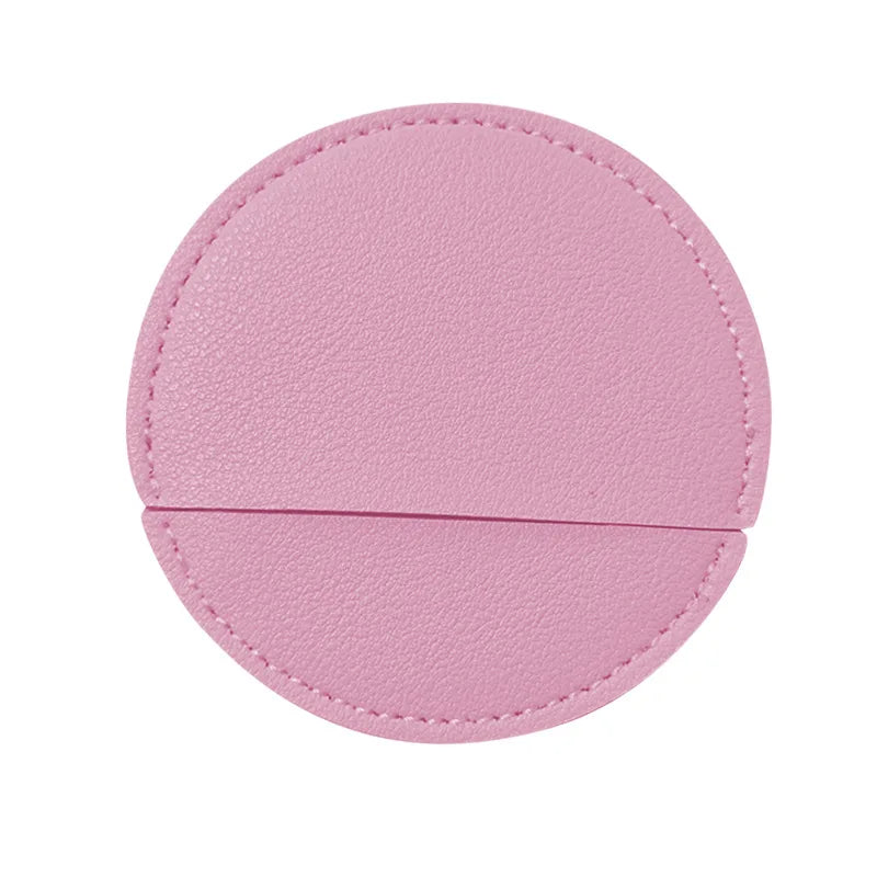 Zonyin Round Compact Stainless Steel Makeup Mirror Customized Logo Mini PU Leather Hand Pocket Cosmetic Mirror for Promotional