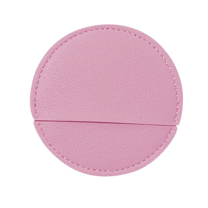 Zonyin Round Compact Stainless Steel Makeup Mirror Customized Logo Mini PU Leather Hand Pocket Cosmetic Mirror for Promotional