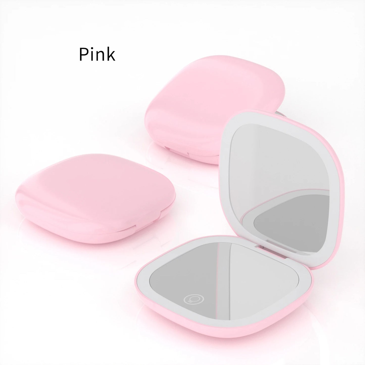 Zonyin Portable Rechargeable 10X Magnification Compact Makeup Mirror LED Lights Handheld Cosmetic Mirror for Travel