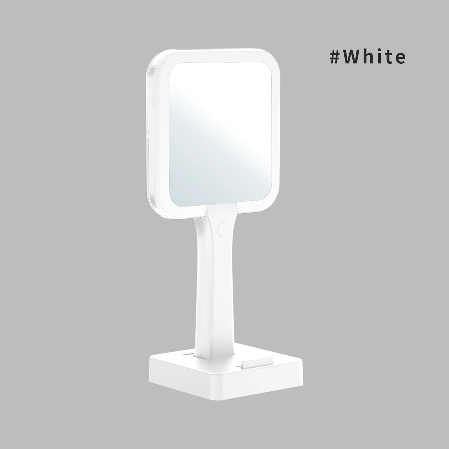 Zonyin High Quality ABS Plastic LED Light Handheld Rechargeable Pocket Makeup Mirror Square PorTable Hand Held Cosmetic Mirror