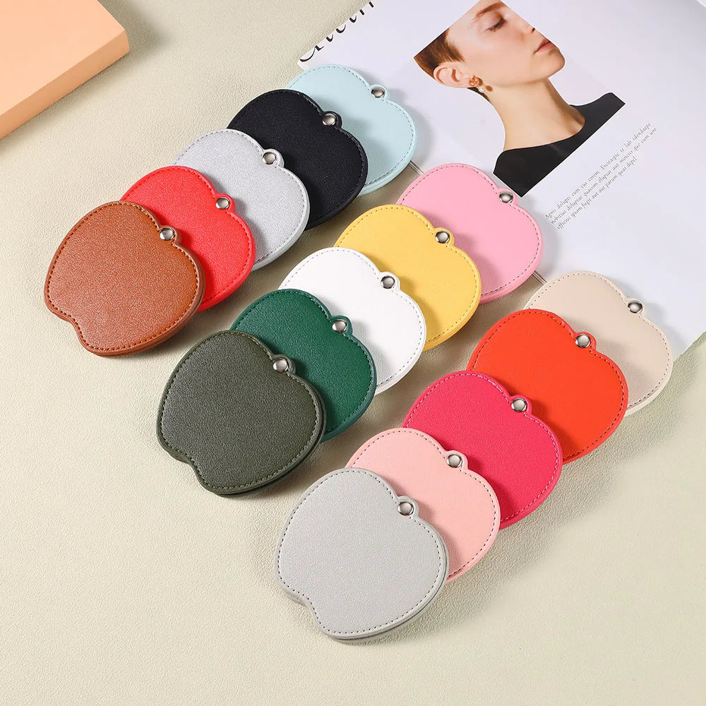 Zonyin Wholesale Gold Silver Apple Designed Travel Makeup Mirror Custom Logo Portable Small Pocket Mirrors for Christmas Gifts